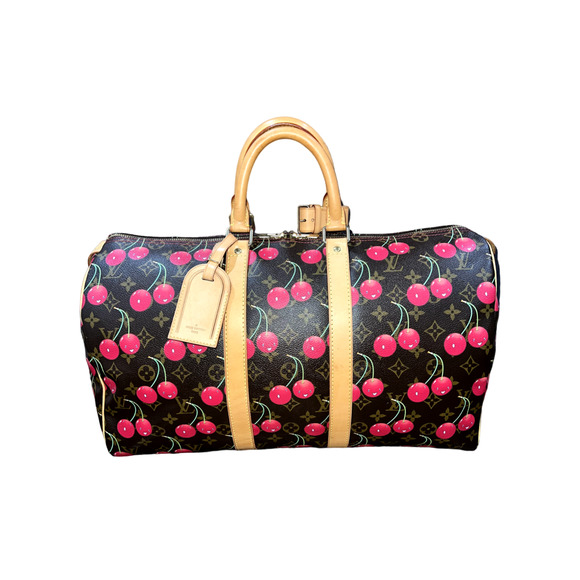 Louis Vuitton Keepall 45 Takashi Murakami Cerises Cherry Monogram Travel Bag - Picture 1 of 11